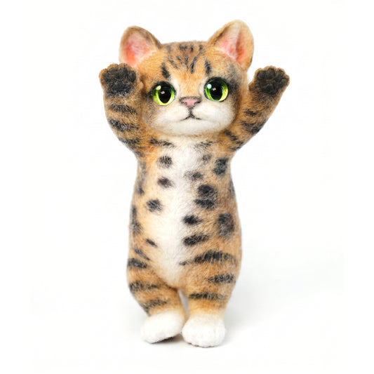 Yellow Tabby Cat Handmade Squishy Toy